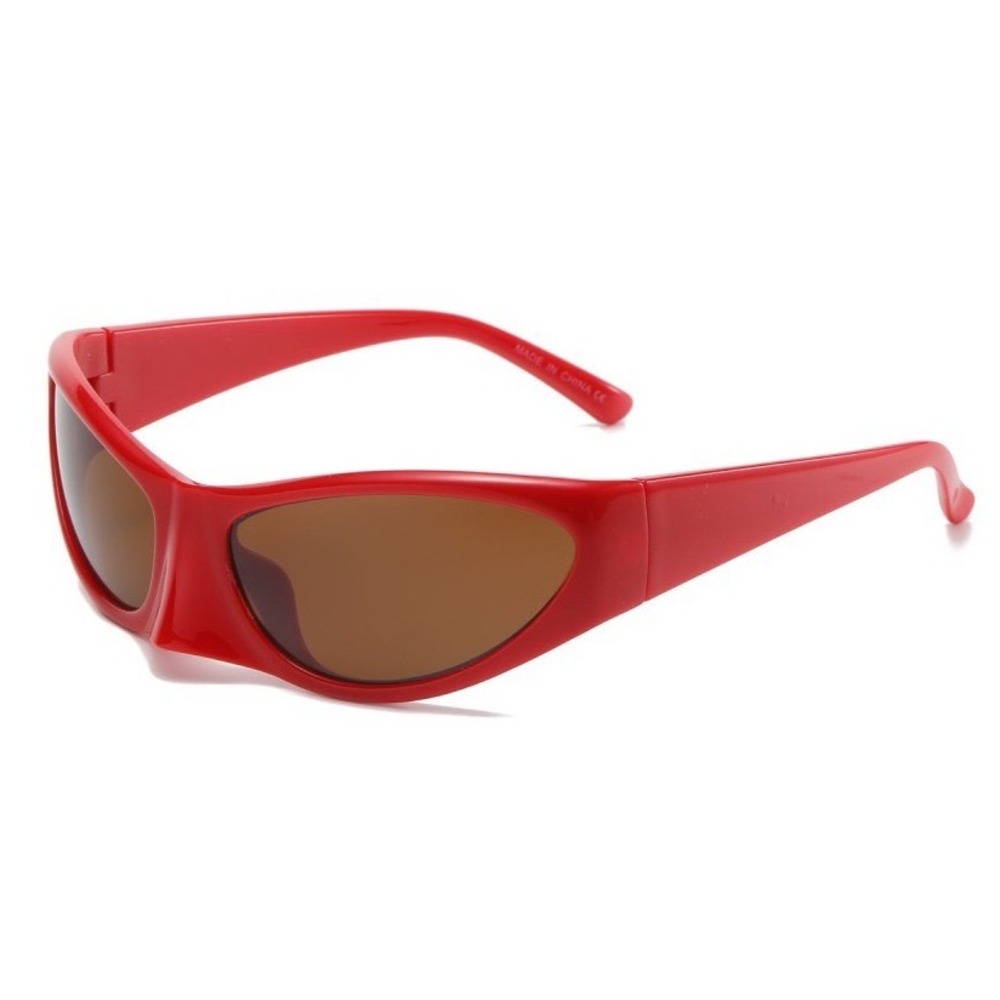 Futuristic Red Shield Sunglasses Sporty Fashion Retro Shades Driving Gafas Nuevo